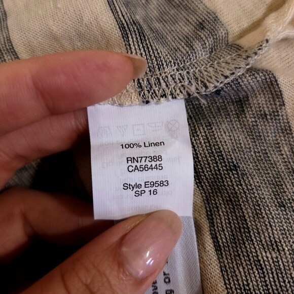 NEW Madewell 100% Linen Modern Stripe Tank Top Natural Gray Stripe Women XS Boho - Picture 7 of 7